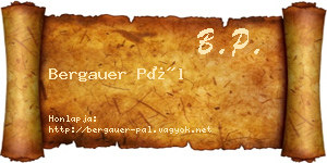 Bergauer Pál névjegykártya